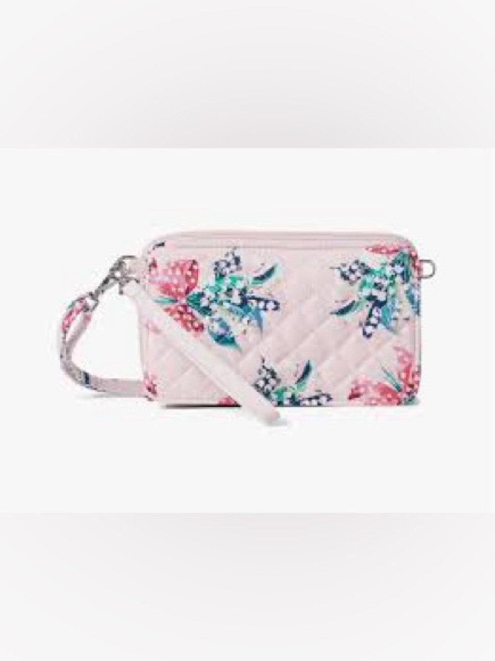 Vera Bradley All in One RFID Wallet Crossbody Wristlet Happiness Returns Pink